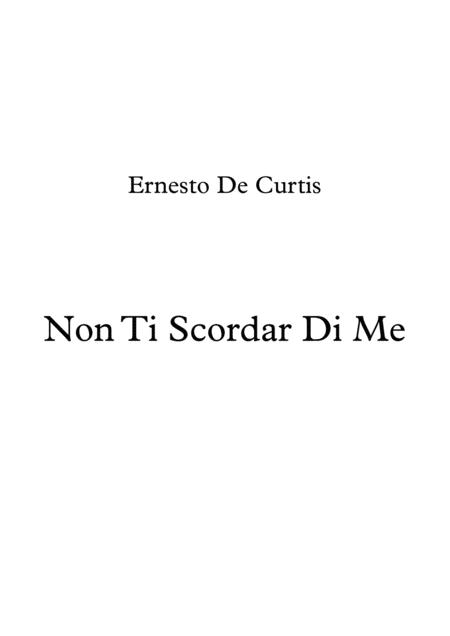 Non Ti Scordar Di Me De Curtis Voice And Guitar Sheet Music