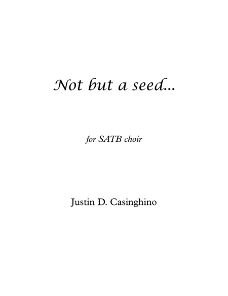 Not But A Seed Sheet Music