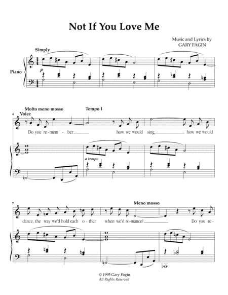 Free Sheet Music Not If You Love Me For Voice And Piano