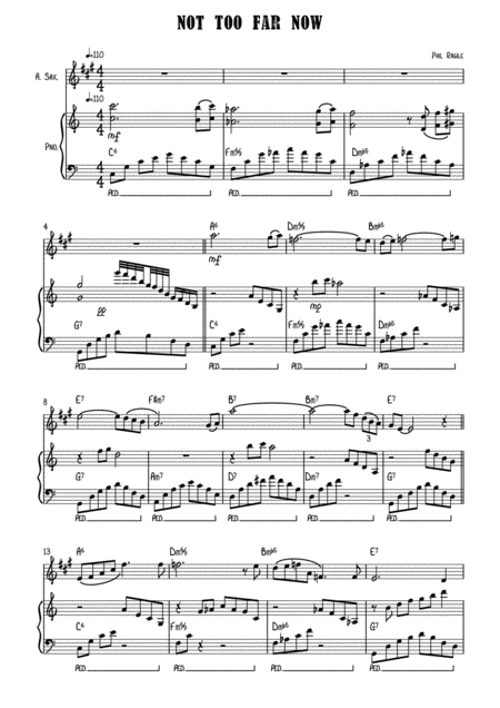 Not Too Far Now Alto Sax Solo Sheet Music