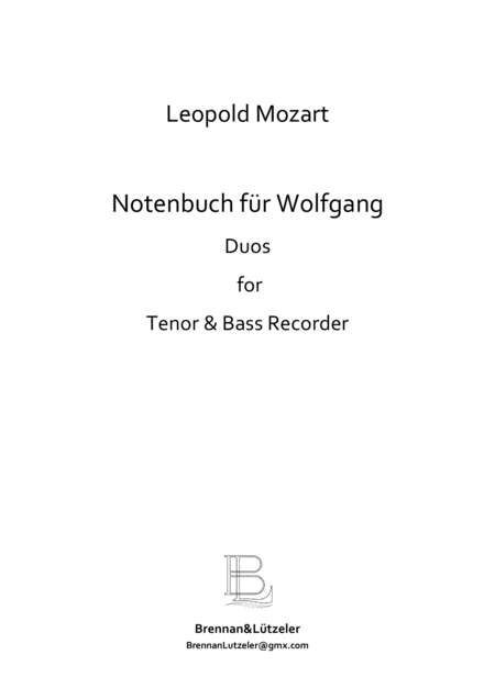 Notenbuch Fr Wolfgang Amadeus Mozart Music Book For W A Mozart Tenor Bass Sheet Music