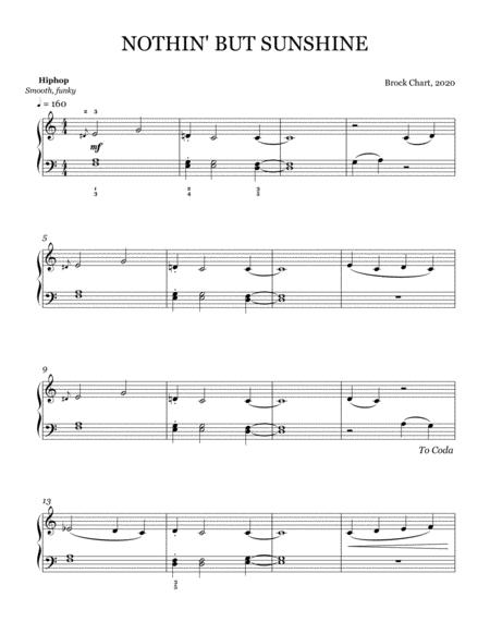 Free Sheet Music Nothin But Sunshine Easy Hiphop Piano Solo