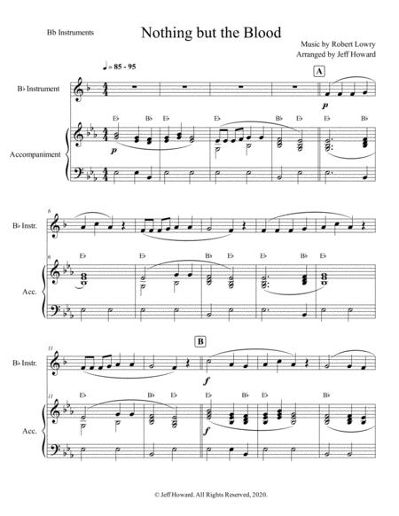 Free Sheet Music Nothing But The Blood Bb Instrument And Accompaniment