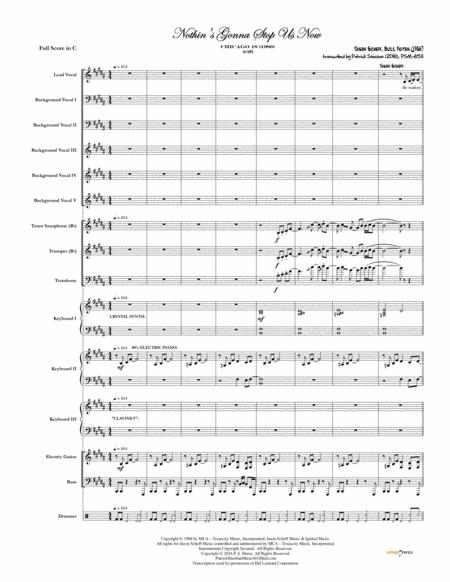 Free Sheet Music Nothins Gonna Stop Us Now Chicago Full Score Set Of Parts