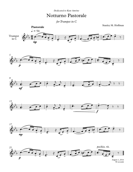 Free Sheet Music Notturno Pastorale