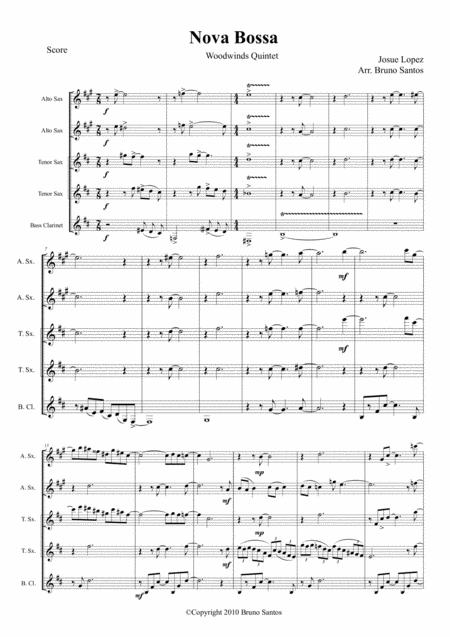 Nova Bossa Woodwinds Quintet Sheet Music