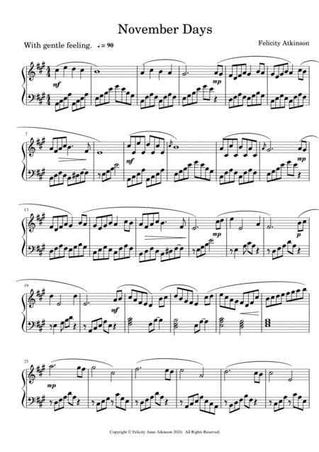 November Days Sheet Music