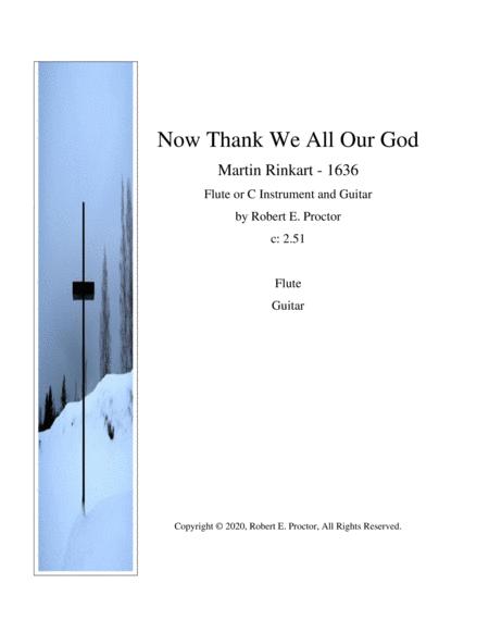 Free Sheet Music Now Thank We All Our God For Flute C Instrument And Guitar