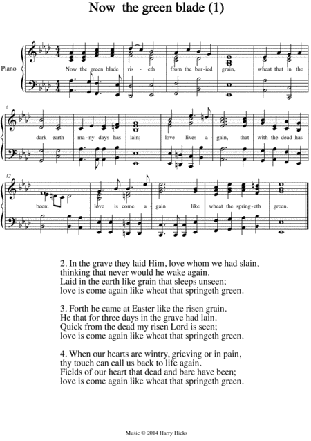 Free Sheet Music Now The Green Blade A New Tune To This Wonderful Old Hymn