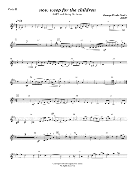 Free Sheet Music Now Weep For The Children 2 Violin Ii