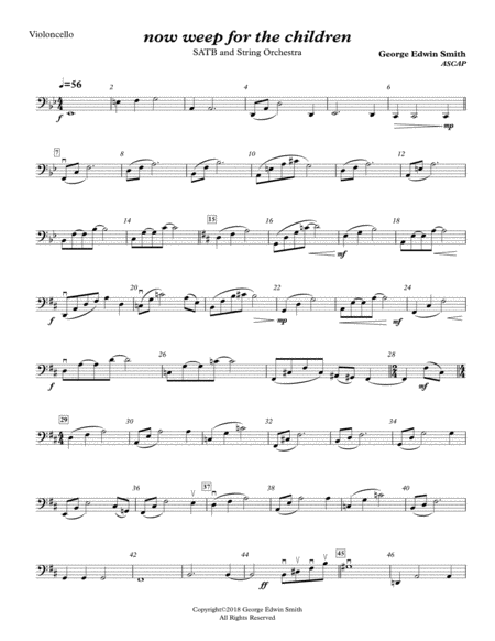 Now Weep For The Children 4 Cello Sheet Music