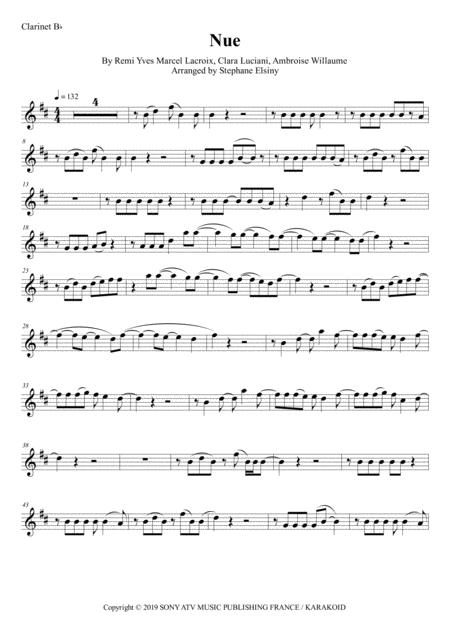 Free Sheet Music Nue Clara Luciani Karaok For Clarinet Bb