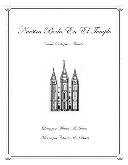 Nuestra Boda En El Templo Vocal Solo Para Hombre Sheet Music