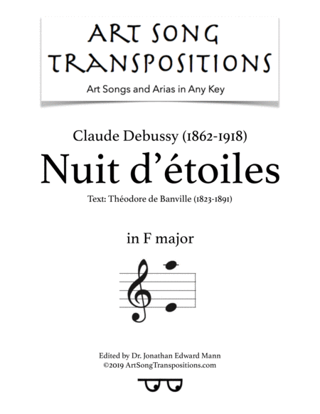 Nuit D Toiles F Major Sheet Music