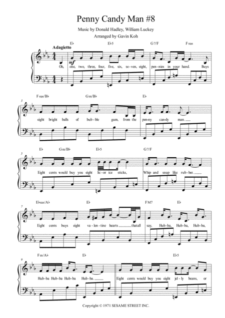 Free Sheet Music Number 8 Candyman