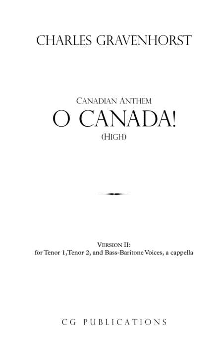 Free Sheet Music O Canada Ttb Version Ii A Cappella