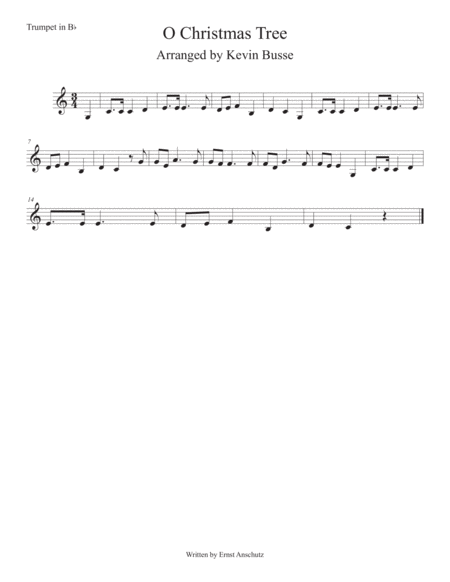 Free Sheet Music O Christmas Tree Easy Key Of C Trumpet