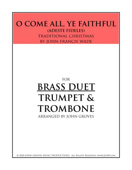 Free Sheet Music O Come All Ye Faithful Trumpet Trombone Duet