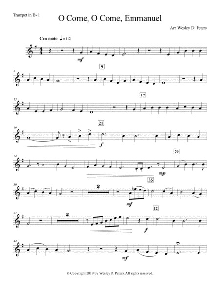 O Come O Come Emmanuel Brass Quartet Sheet Music