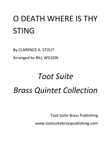 O Death Where Is Thy Sting Sheet Music