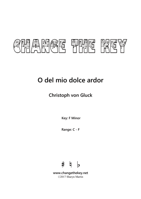 O Del Mio Dolce Ardor F Minor Sheet Music