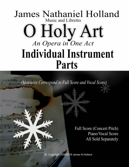 O Holy Art A Tragic Opera In One Act Individual Instrument Parts Only Sheet Music