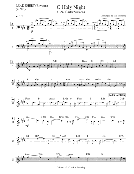 O Holy Night 3 Lead Sheet Rhythm Charts Sheet Music