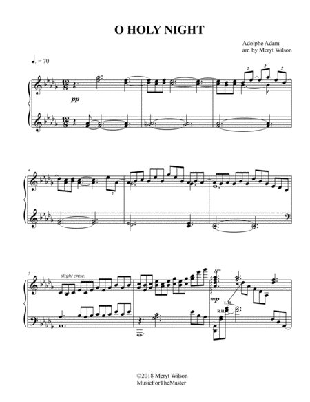 O Holy Night Adv Piano Solo In The Style Of Debussy Sheet Music