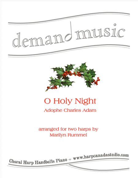 O Holy Night Arranged For Two Lever Or Pedal Harps Sheet Music