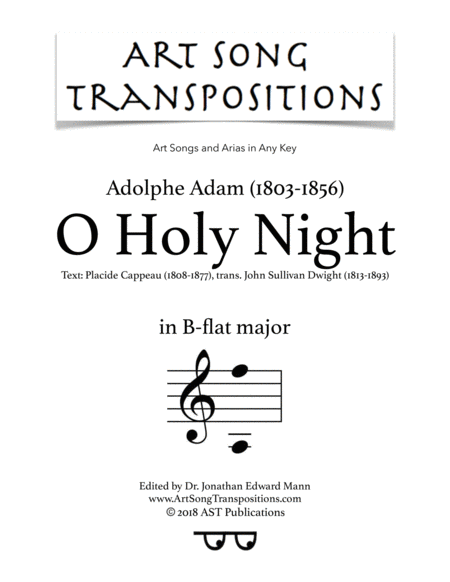 O Holy Night B Flat Major Sheet Music