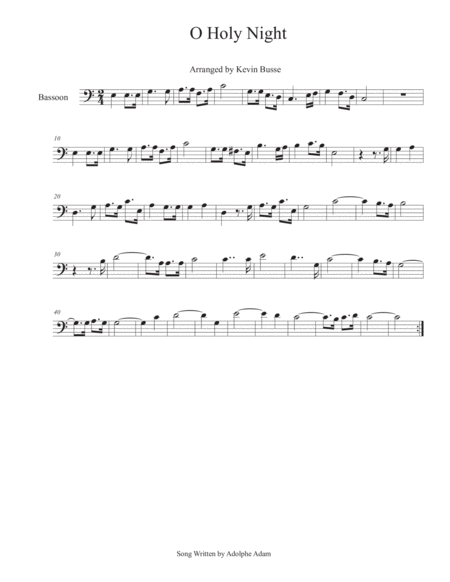 Free Sheet Music O Holy Night Bassoon