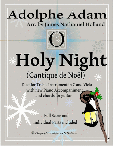 O Holy Night Cantique De Noel Adolphe Adam Duet For Treble Instrument In C And Viola Sheet Music