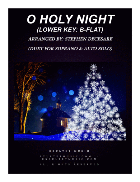 O Holy Night Duet For Soprano And Alto Solo Low Key Sheet Music