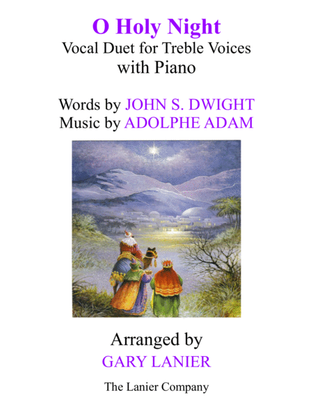 Free Sheet Music O Holy Night Duet For Treble Voices With Piano Score Treble Voices Part Included