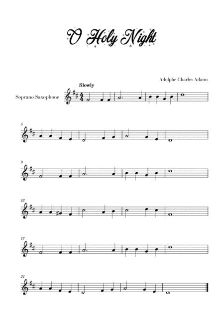 O Holy Night For Soprano Saxophone Sheet Music