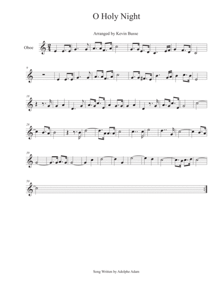 Free Sheet Music O Holy Night Oboe