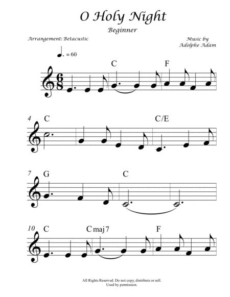 O Holy Night Sheet Music Beginner Sheet Music