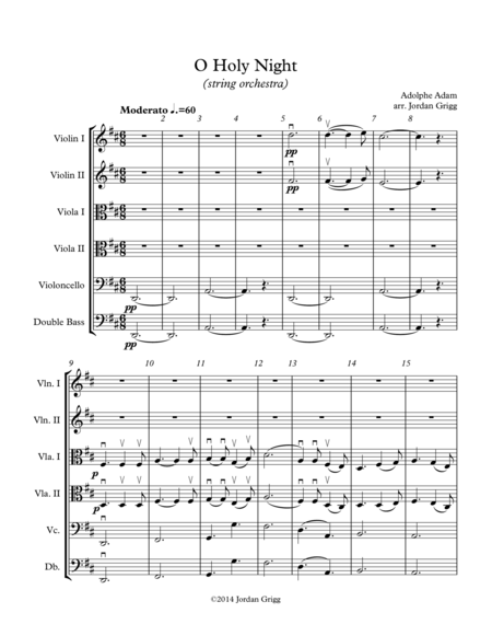 O Holy Night String Orchestra Sheet Music