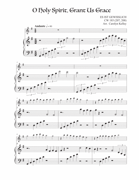 Free Sheet Music O Holy Spirit Grant Us Grace Flute And Piano