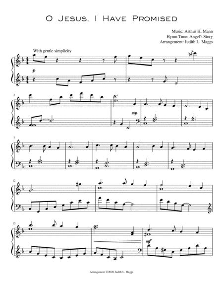 O Jesus I Have Promised Hymn Tune Angel Story Sheet Music