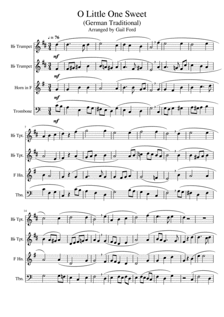 Free Sheet Music O Little One Sweet