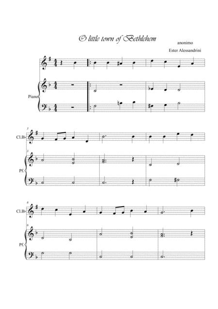 Free Sheet Music O Little Town In A Bethelem Clarinet And Piano