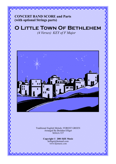 Free Sheet Music O Little Town Of Bethlehem Concert Band With Optional Strings Score And Parts Pdf