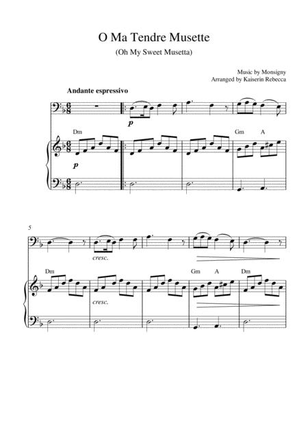 O Ma Tendre Musette Oh My Sweet Musetta Bassoon Solo And Piano Accompaniment Sheet Music