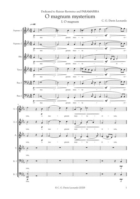 O Magnum Mysterium Acapella 3 Movements Choral Music Sheet Music