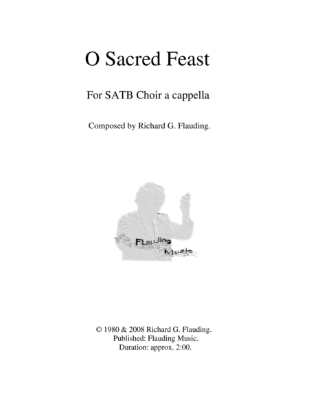 Free Sheet Music O Sacred Feast Choir