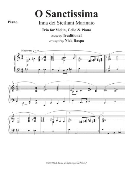 O Sanctissima Piano Trio Piano Part Sheet Music