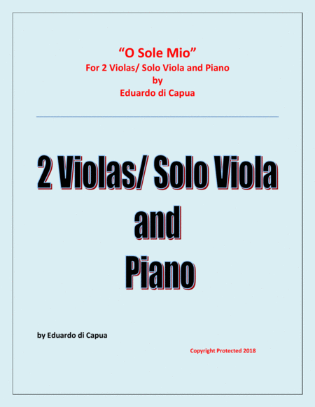 Free Sheet Music O Sole Mio 2 Violas And Piano