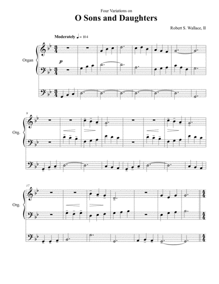 Free Sheet Music O Sons And Daughters