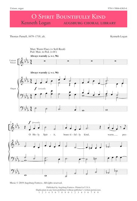 O Spirit Bountifully Kind Sheet Music